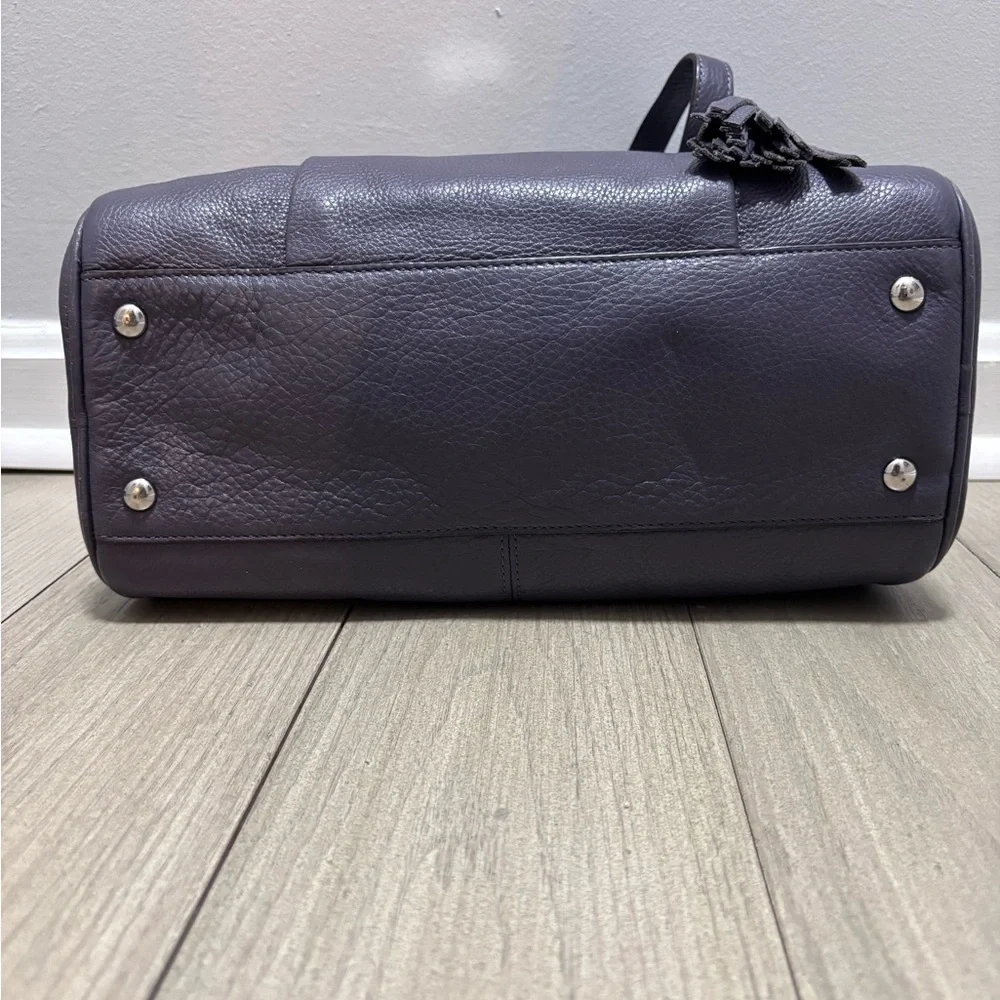 Coach Purple Leather Satchel with Tassel